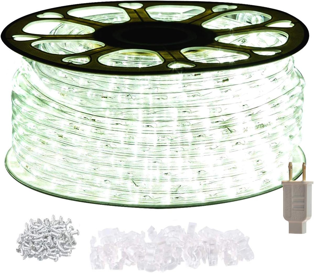 STARSHINE 120V LED Rope Lights,Connectable Waterproof LED String Lights Kit for Patio, Backyard, Garden, Wedding, Christmas Party, Indoor and Outdoor Decorations, UL Listed (100FT/30M, White)