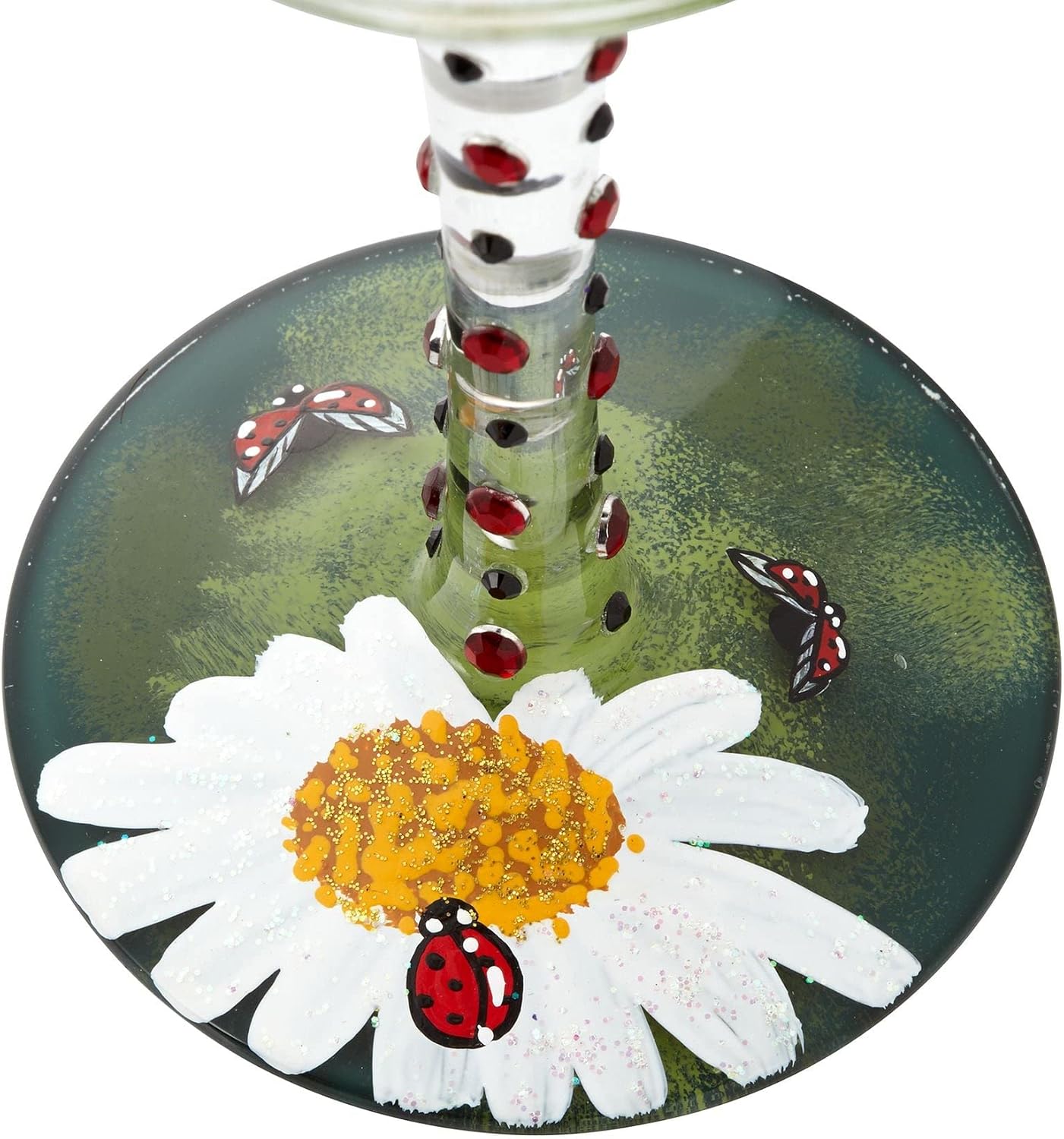 Enesco Designs by Lolita Ladybug Artisan-blown Glass Wine Glass, 15 oz.