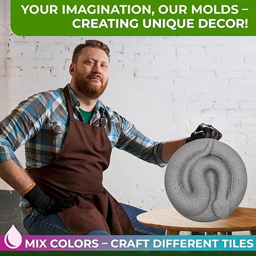 Miniatura 7 de Molde de hormigón con forma de serpiente 3D de plástico ABS de 0.079 in - Molde de Asp para cemento - Molde de pavimentación de bricolaje para