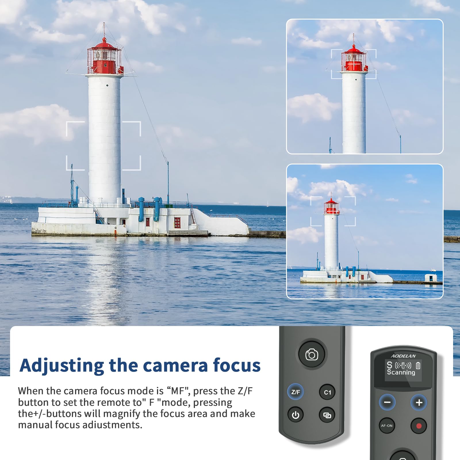 AODELAN bezprzewodowy pilot zdalnego sterowania do aparatu Sony z możliwością ponownego ładowania, Zoom Focus, kompatybilny z Sony ZV-E10, ZV-1F, ZV-1, A6400, A6700, A7C, A7III, A9, A9 II, DSC-RX0 II | Kompatybilny z Sony ZV-E10, ZV-1F, ZV-1, A6400, A6700