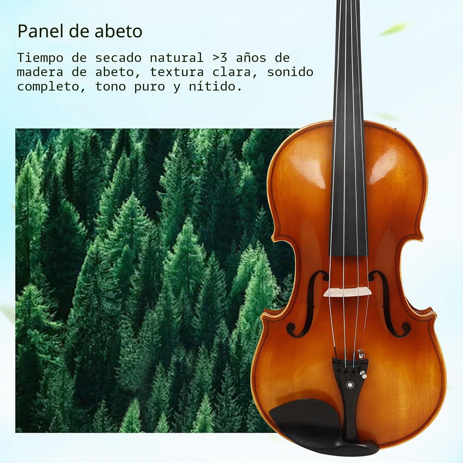 Juego de viola de 16 pulgadas, viola de madera maciza con funda de transporte y juego de arco para principiantes, estudiantes, instrumentos de cuerda de color natural