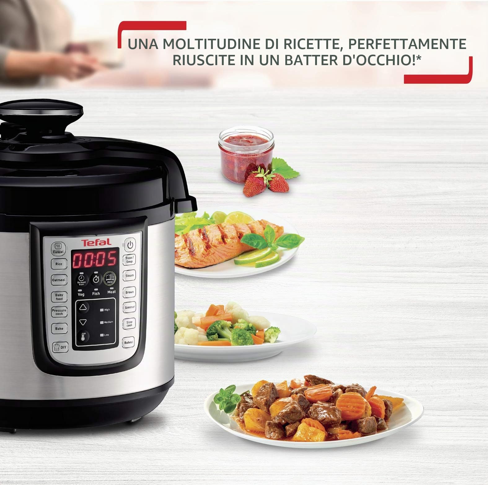 TEFAL CY505E10 Fast&Delicious Multicooker, 25 programmi, Cottura a pressione, Tecnologia Safe Pressure, Fino a 6 persone