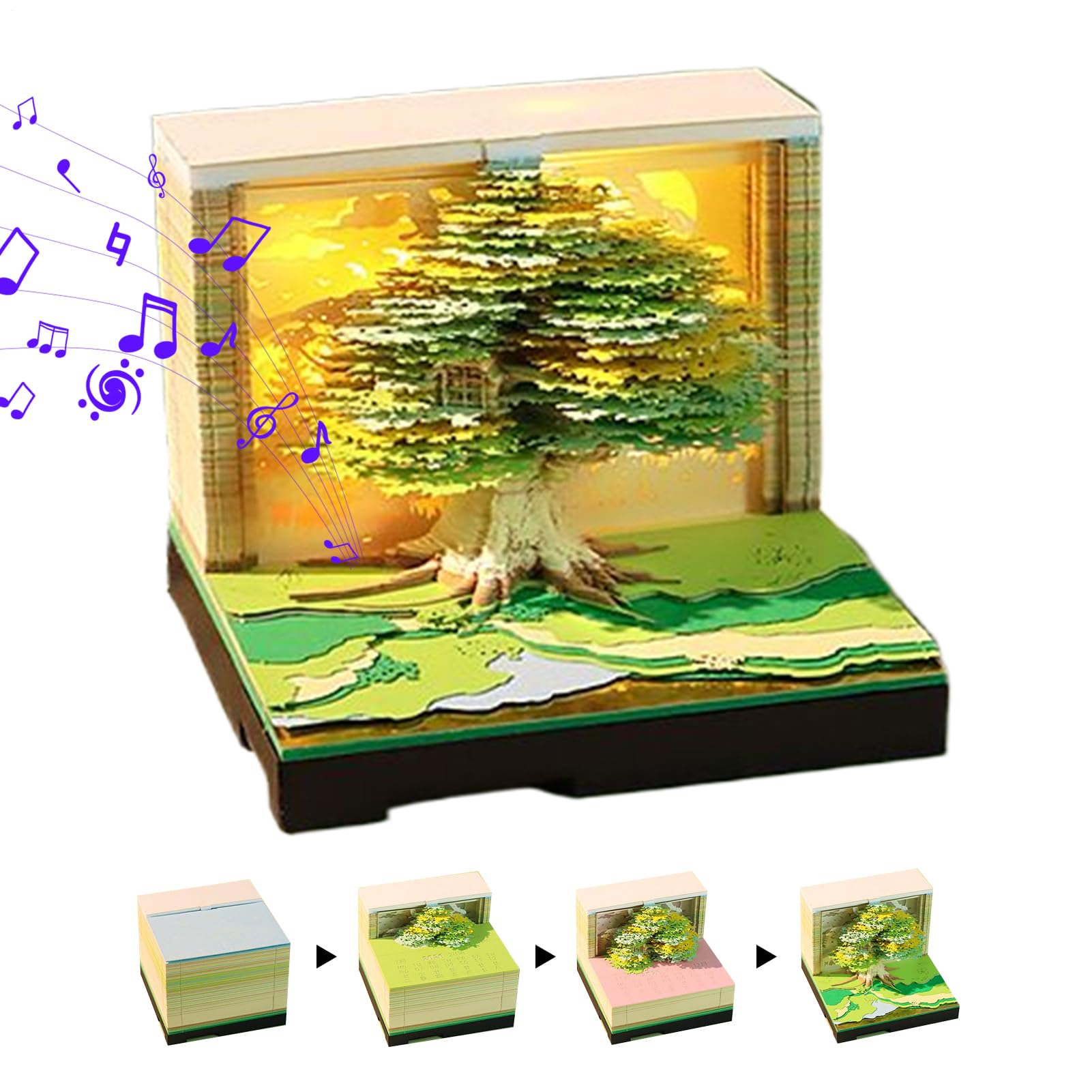 2026 Zeitstück-Kalender 3D Dekorativ Kabellos | Papierskulptur Memo-Pad Zum Abreißen, dekorativ für Büro, Zuhause, Schreibtisch, Nachttisch, Schule, Studenten, Lehrer,