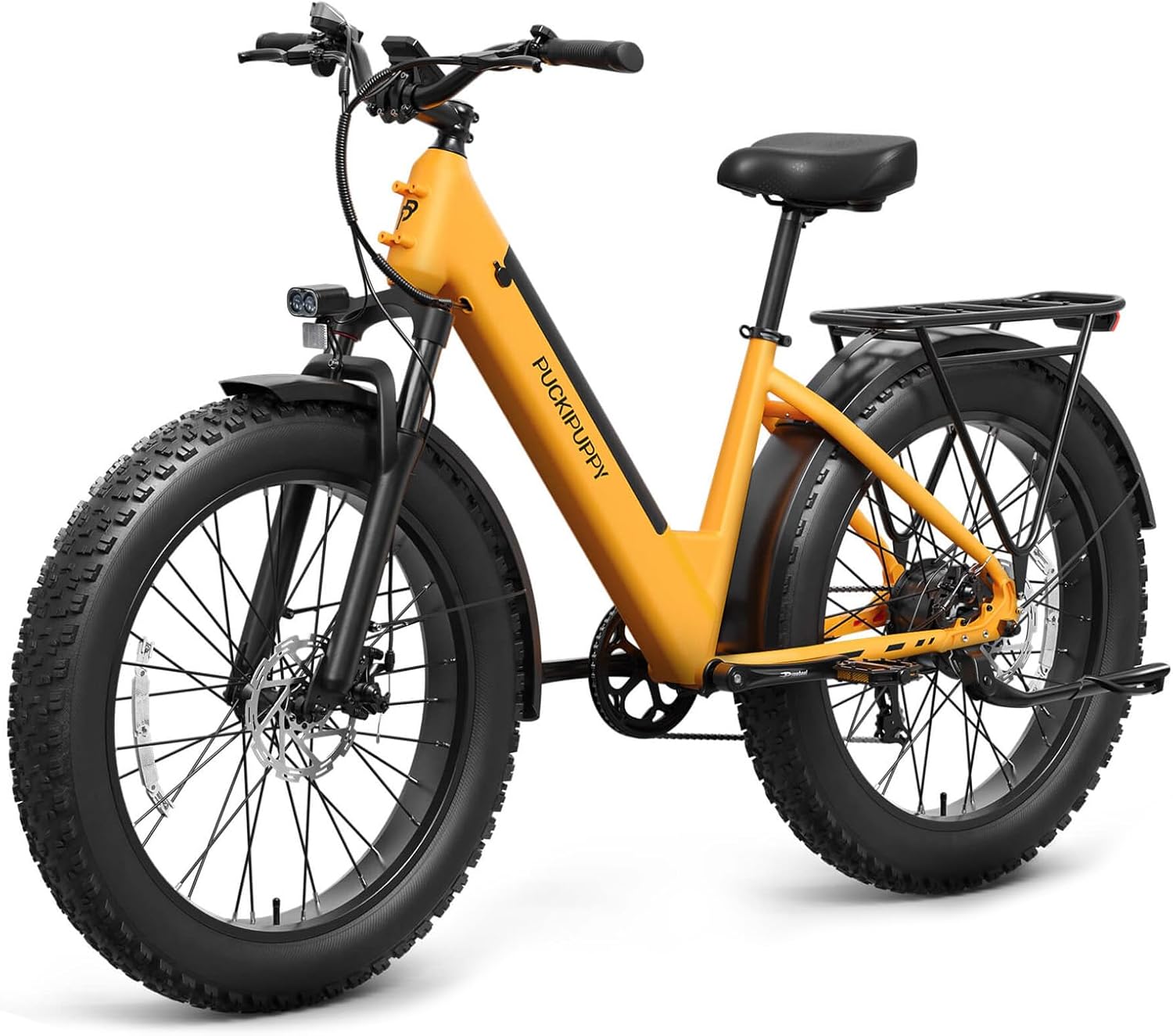 Electrical Bike for Adults 960W Peak, 48V 15AH Detachable Battery Electrical Bicycle, 28MPH Commuter E-Bike, 7 Pace, As much as 60 Miles,All Terrain 26″ Fats Tire Entrance Suspension, Samoyed