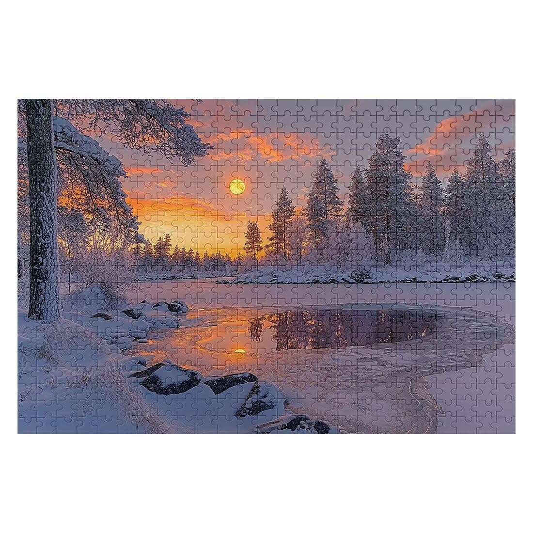 Puzzle 4000 sztuk krajobrazy, puzzle śnieg, puzzle dla dorosłych kreatywna rozrywka, drewniane puzzle z pudełkiem prezentowym, klasyczne puzzle zabawki edukacyjne, oryginalne prezenty dla kobiet -2165