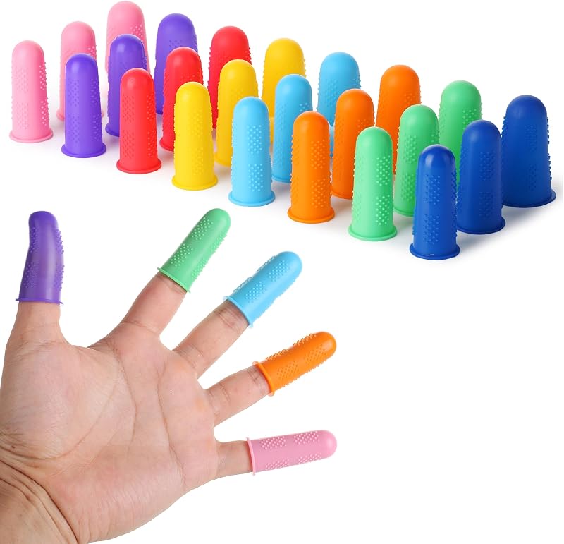 Mr. Pen- Tapones para dedos de pistola de pegamento caliente de silicona, 24 piezas, 3 tamaños | Protectores de dedos de silicona reutilizables para pegamento caliente, cera, resina, adhesivos de miel, álbumes de recortes, costura