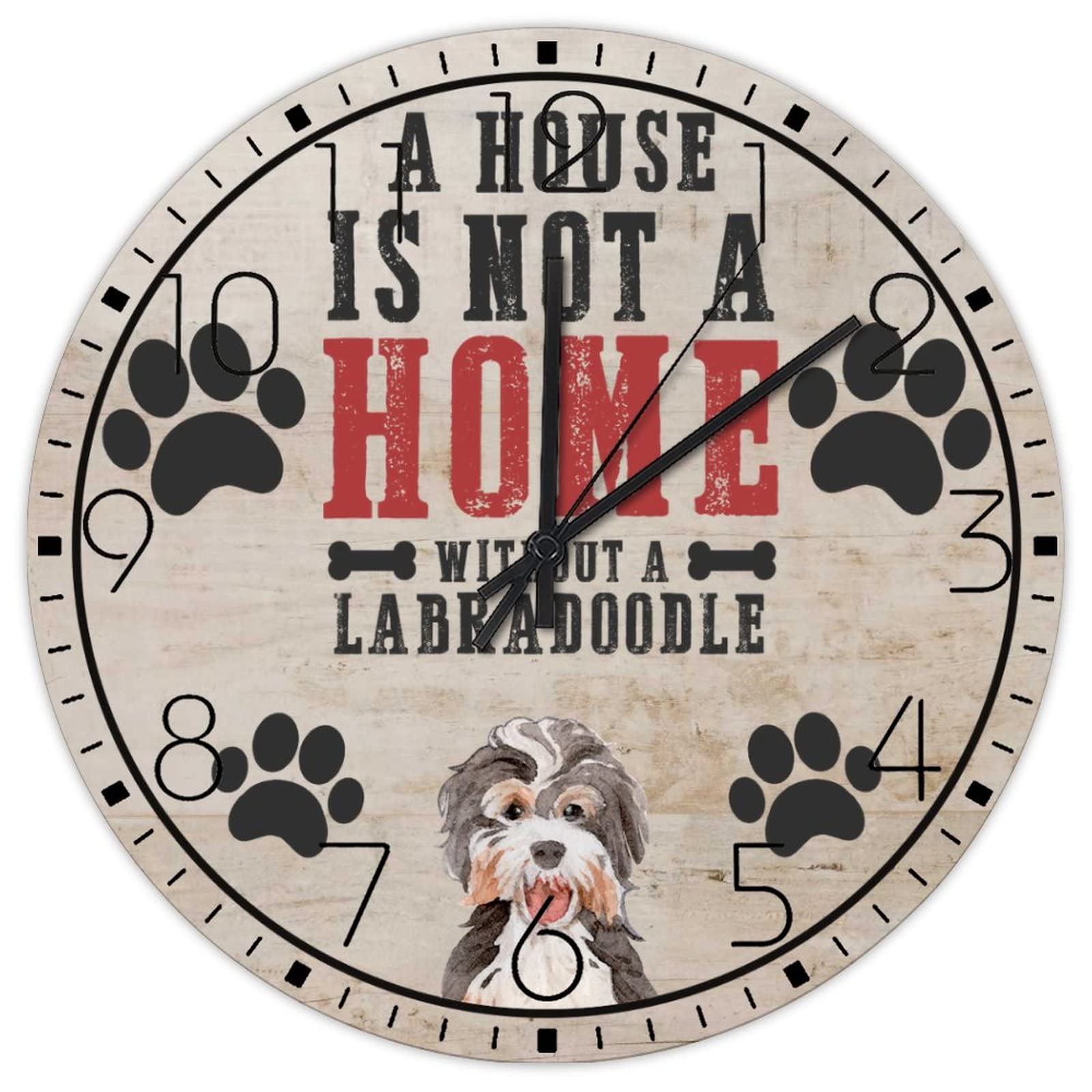 Horloge murale ronde motif chien mignon pour exprimer l'amour de vos animaux