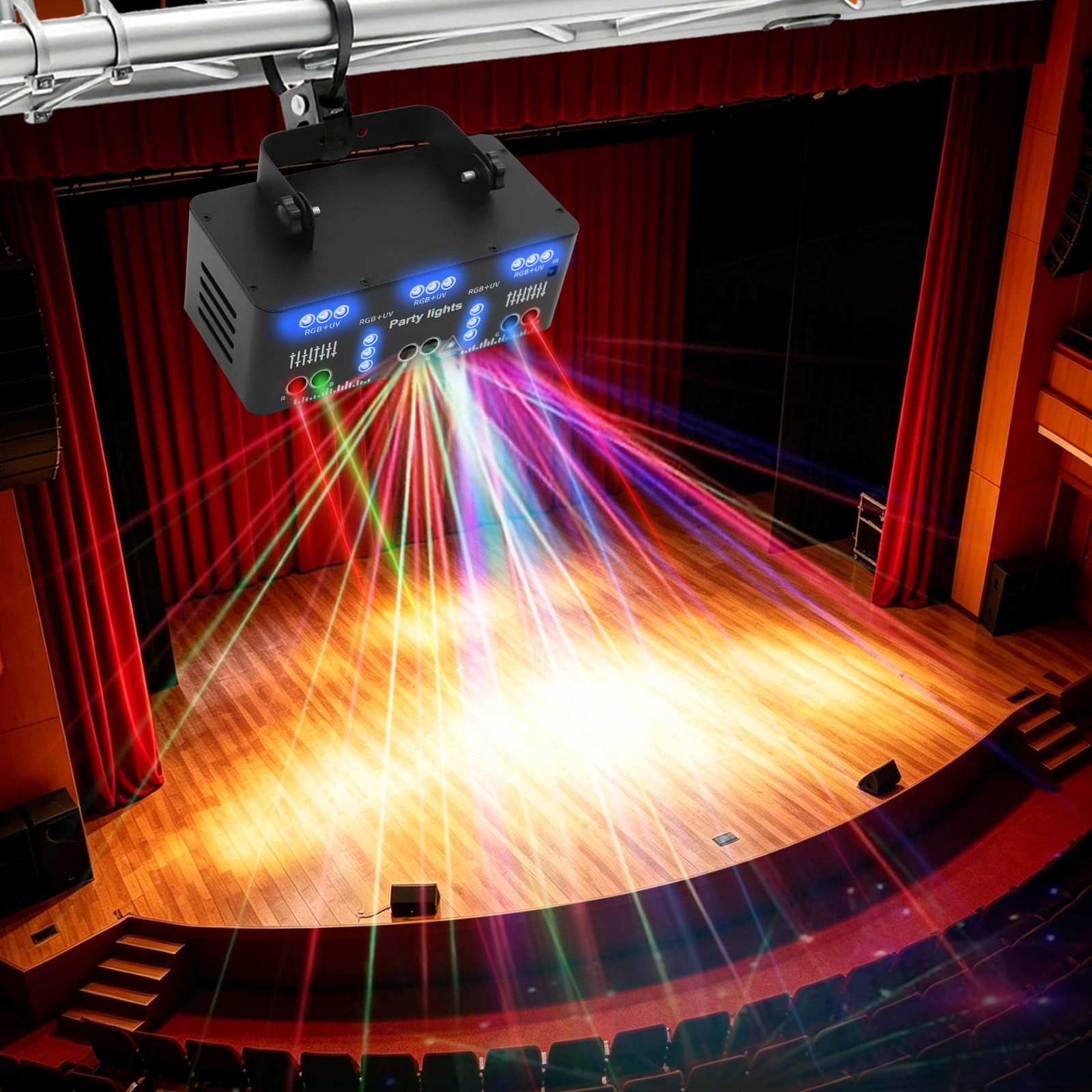 Jeu De Lumière DJ LED, RGB, Laser, Télécommande, 21 Effets, Portable