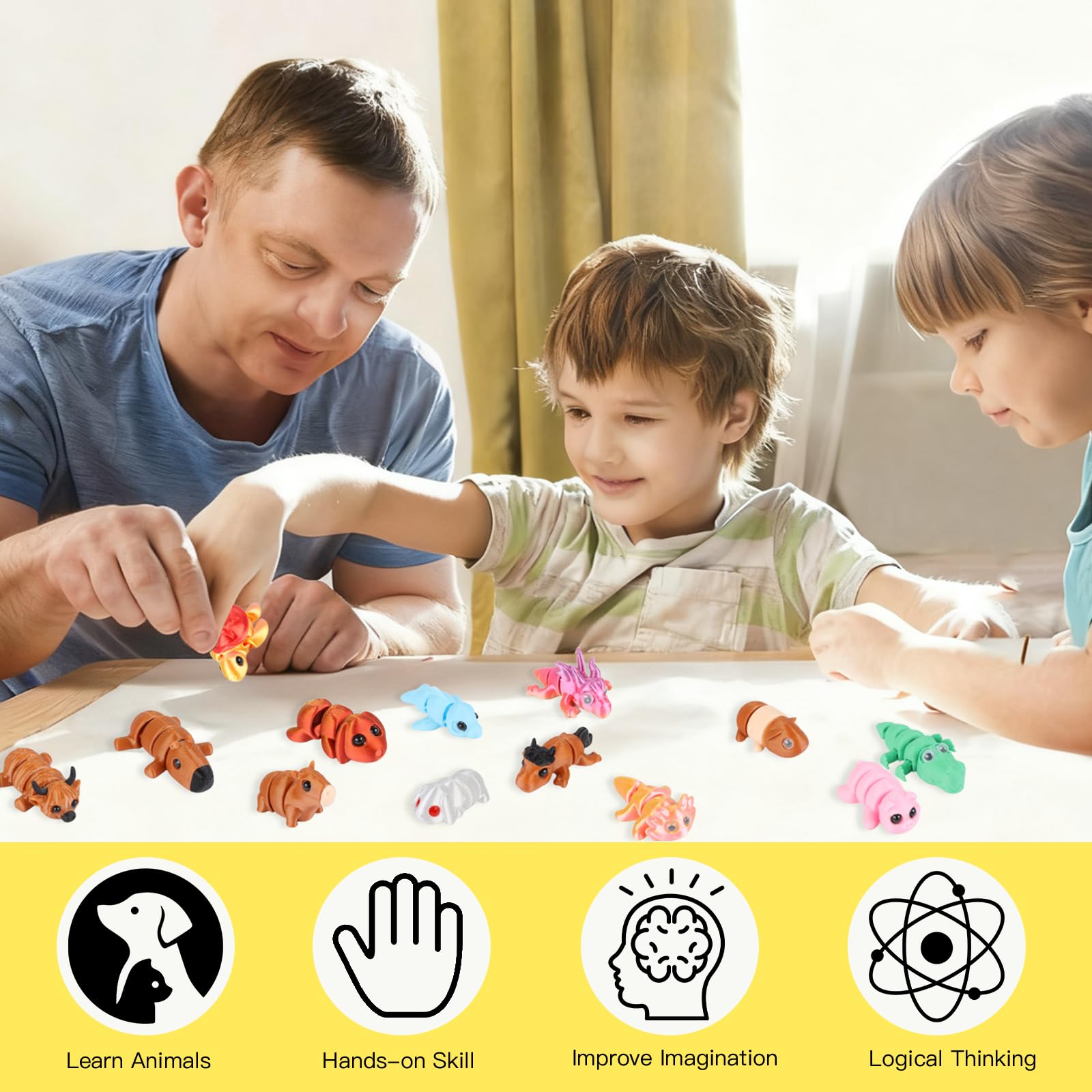 Tikplus 18 Pcs 3D Printed Animals, Mini 3D Printed Toys, Movable Joint Animal Figures - Image 4