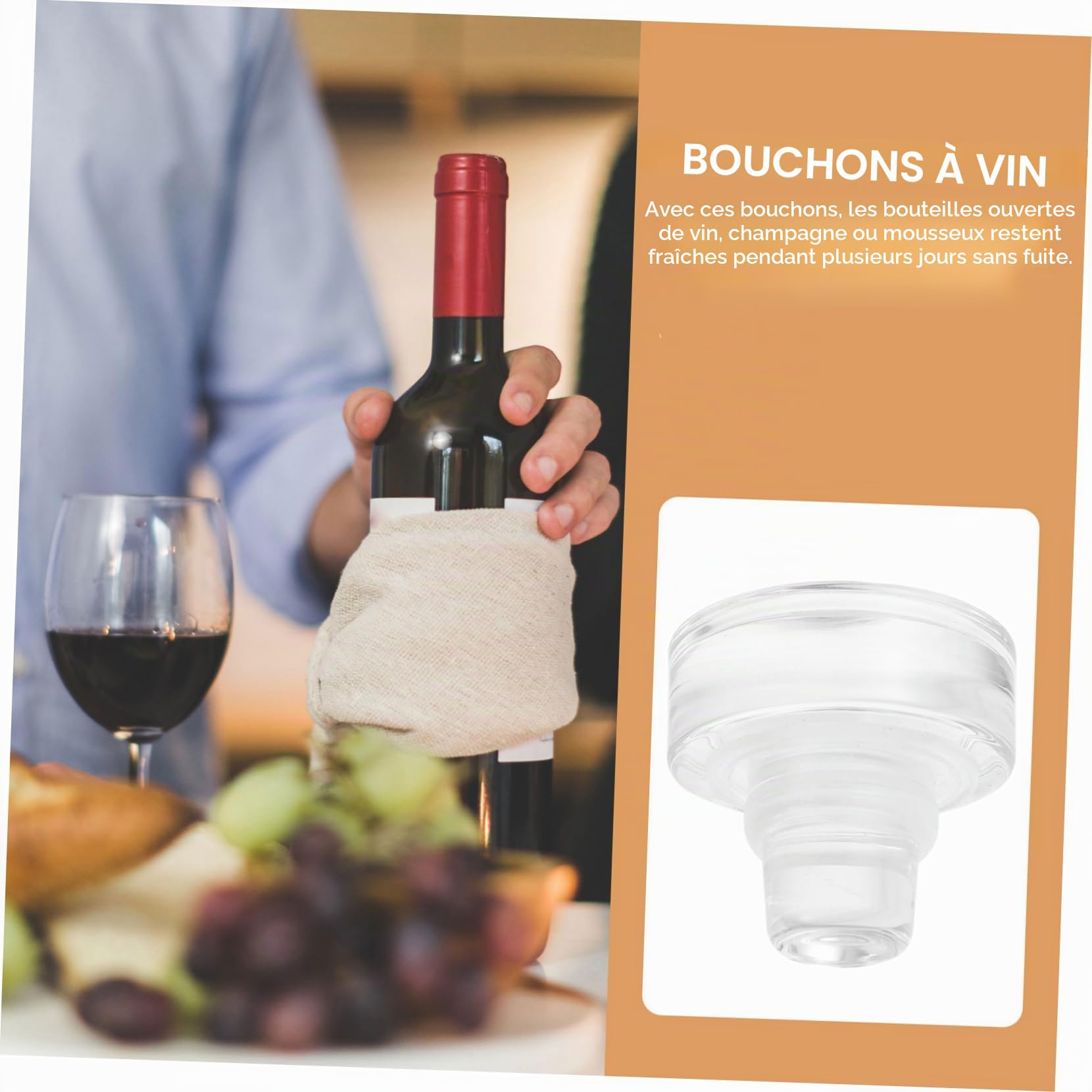 BESTonZON 10 Pièces Boissons en Liège Boissons Bouchon À Champagne Bouchons en Verre Bouchon De Vin Bouchon De De Vin Bouchons pour Bouteilles Joint De Bouchon en Verre Couvercle