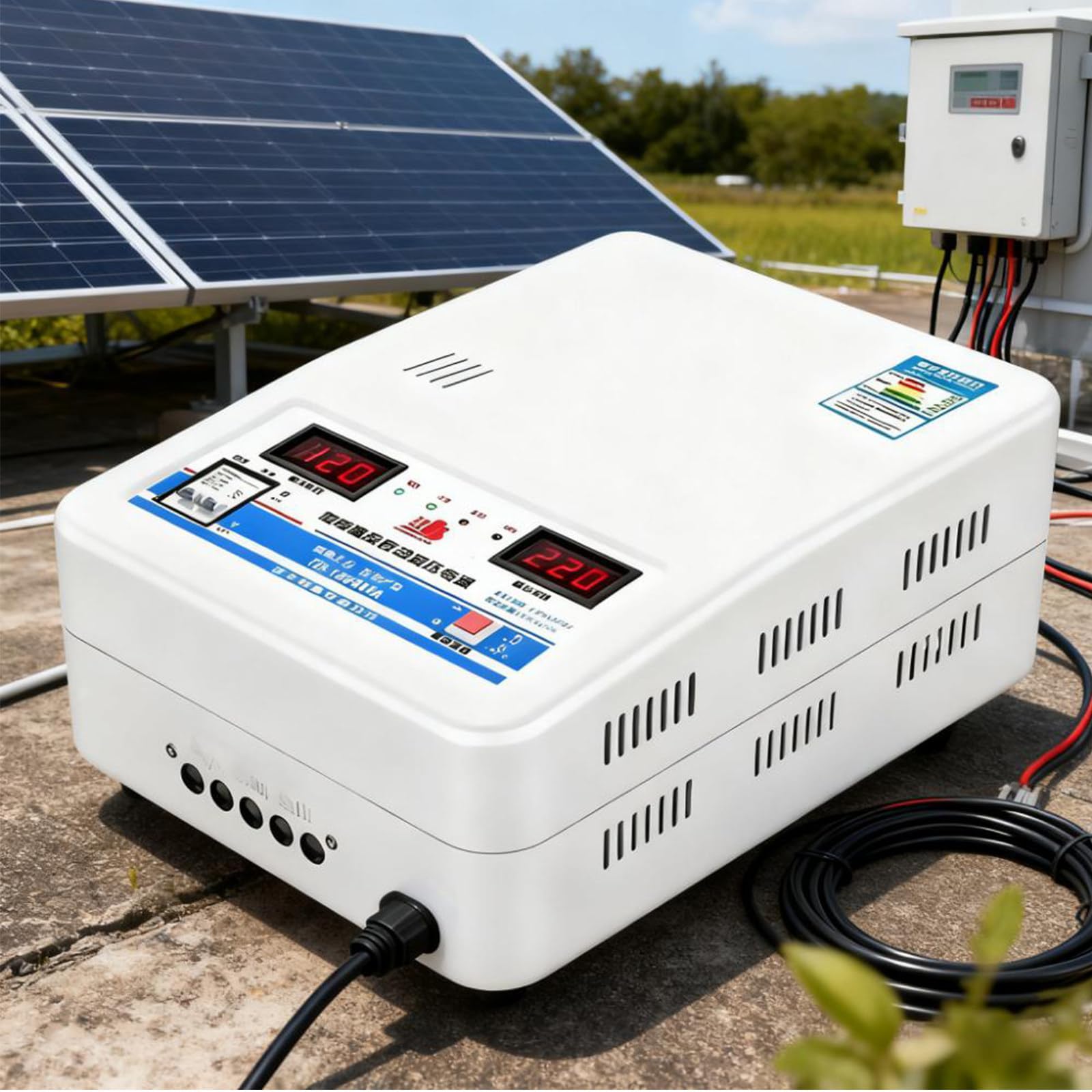 Estabilizador de Voltaje CA 220V Completamente Automático, Diseñado para Condiciones de Voltaje Ultra Bajas, Ideal para Refrigeradores, Computadoras y Televisores Domésticos 7800W