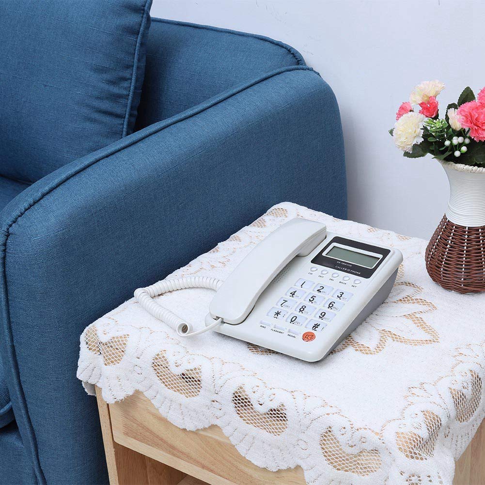 Bewinner Schnurgebundenes Telefon,Wired Corded Tischtelefon,Festnetztelefon mit Anrufbeantworter für Heim/Hotel/Büro mit automatischer Identifikation des DTMF/FSK Dualsystems