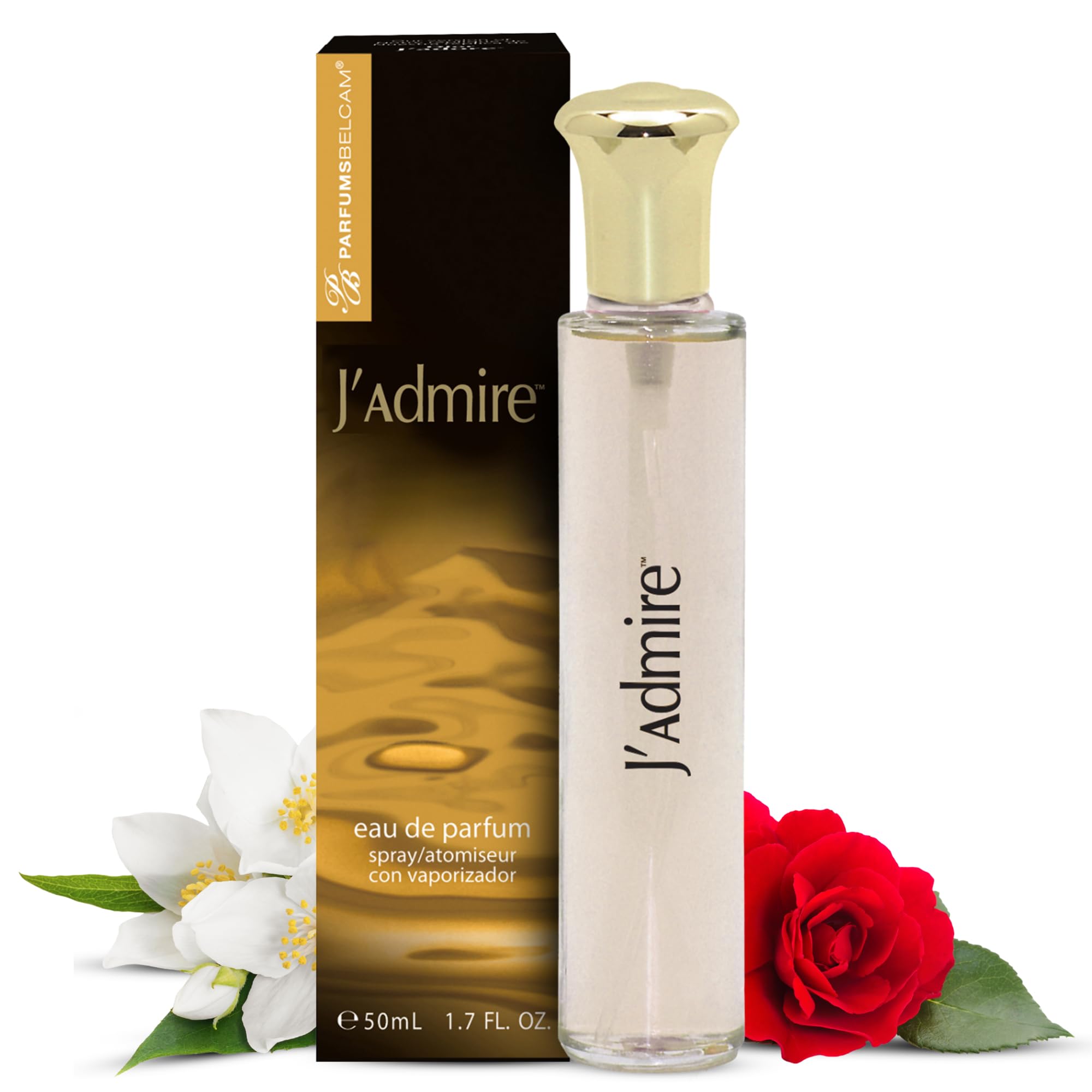 PB ParfumsBelcam J’Admire Eau de Parfum Spray for Women - Romantic Floral Perfume with Notes of Rose & Jasmine, Long-Lasting, Affordable Luxury Women’s Fragrance for Day & Night Wear, 1.7 FL Oz