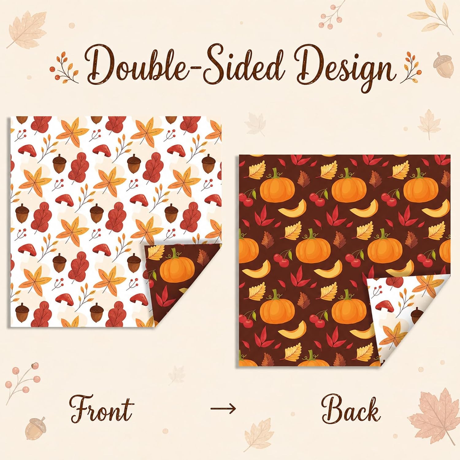 Fall Scrapbook Paper 12x12 – 24 Sheets Double-Sided Decorative Craft Paper