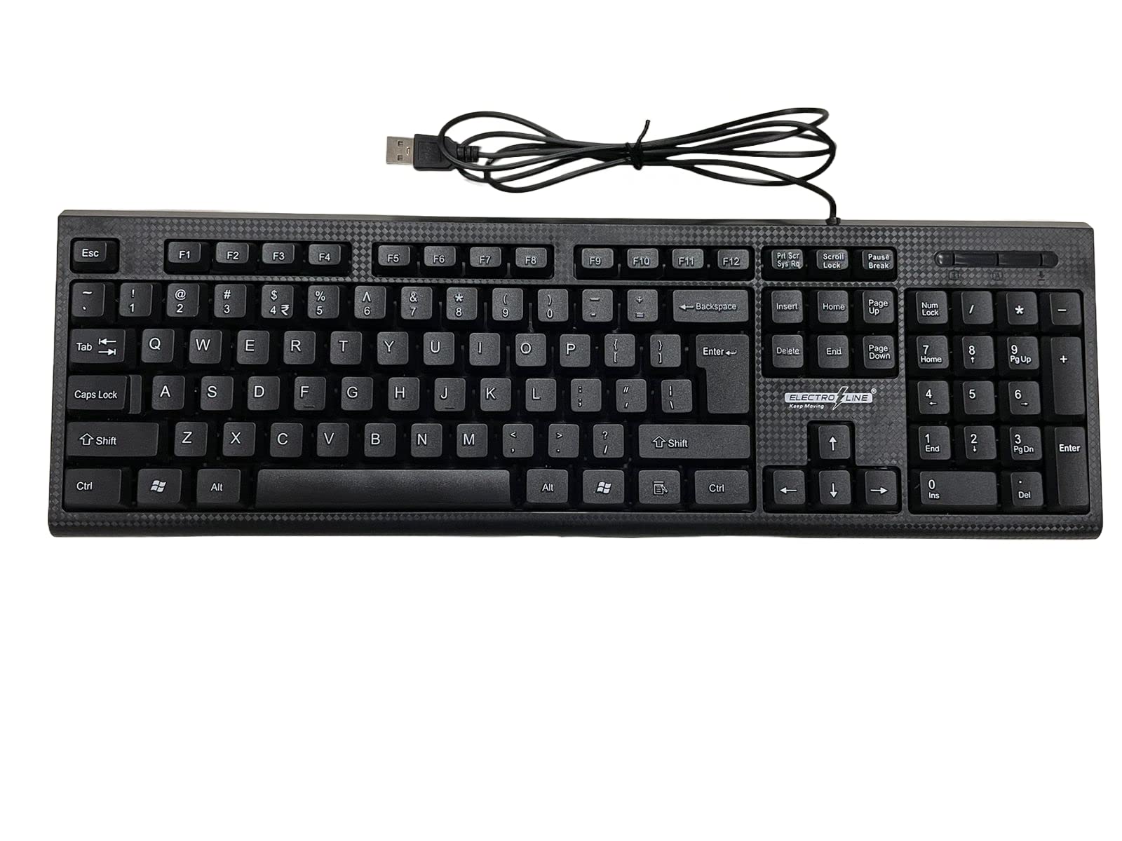ATEVON Wired Multimedia USB Keyboard with Super Quite Plunger Keys Black Model : Electroline