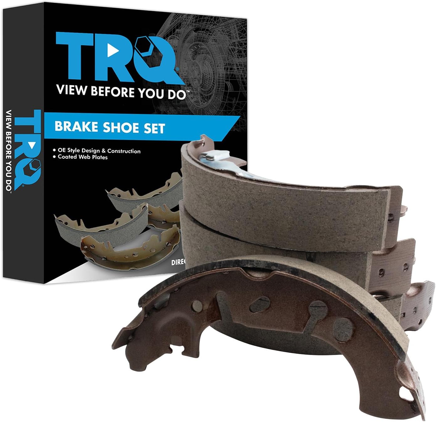 TRQ Rear Brake Shoes Compatible with 2013-2019 Nissan Sentra