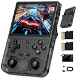 RG353VS Retro Gaming Console Handheld Game Console RG353VS Linux System, 3.5 Inch IPS Screen Protector 64G TF Card, Preload 4452 Games RK3566 64bit Gaming Console 5G WiFi/4.2 Bluetooth(Black)