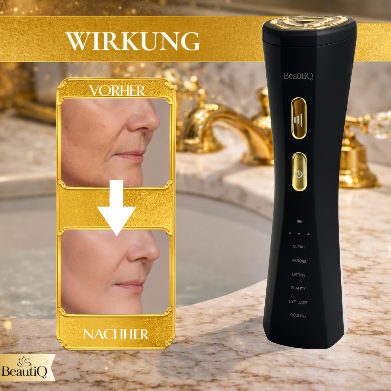 Beauty Lumèra PRO Anti-Aging & RF Gerät | Lichttherapie | 6 Funktionen in 1 Tool - Cleaning, Lifting, Beauty, Pflege, Eye-Care, Kühlung- für schöne und junge Haut | Faltenreduktion Gesicht