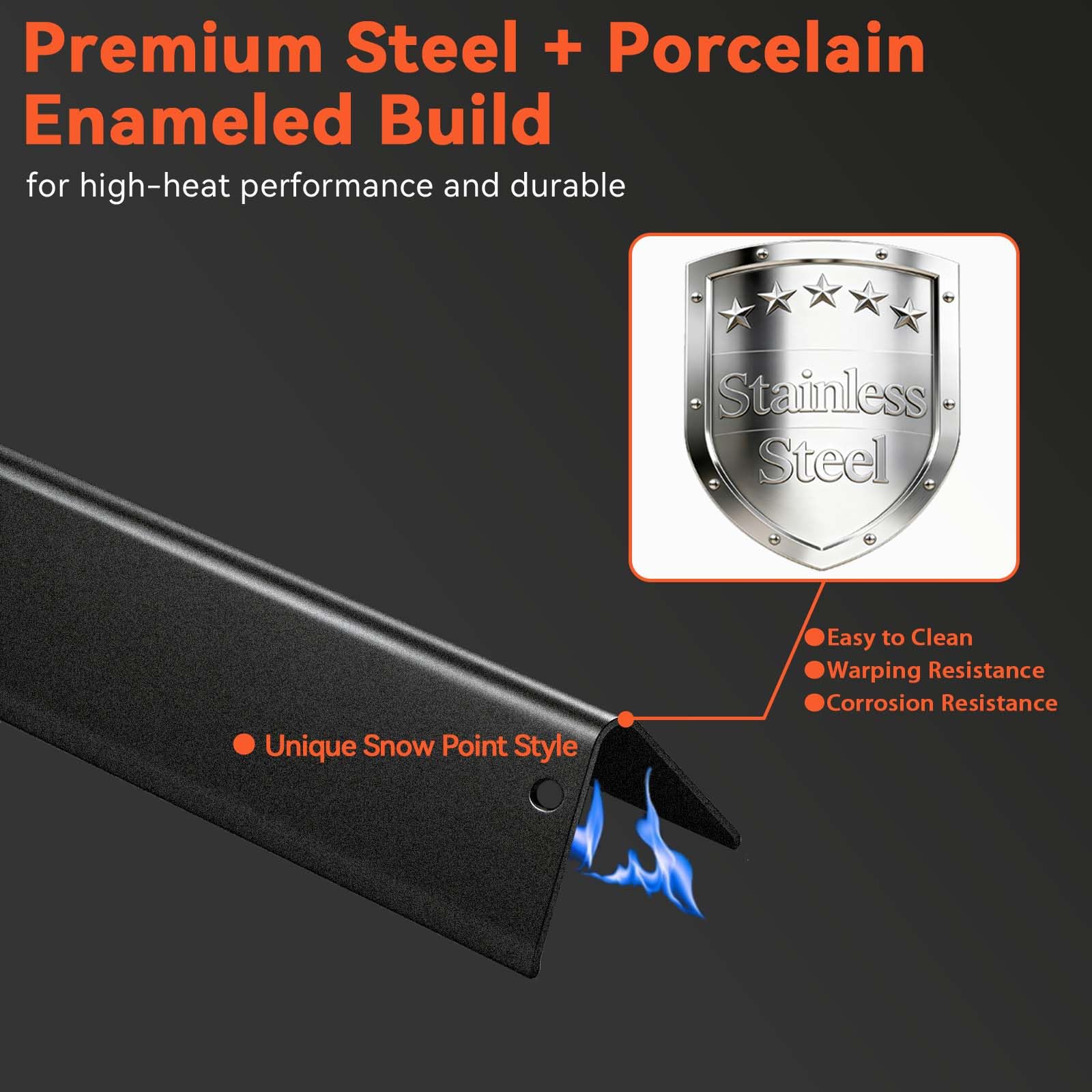 QuliMetal 7636 15,3 Inch Porselein Staal Flavorizer Bars Voor Weber Spirit 300 Serie E310 E320 E330 S310 S320 S330 Grills Met Front Controls 5 Pack Warmteplaten 46510001 47513101 3327712528