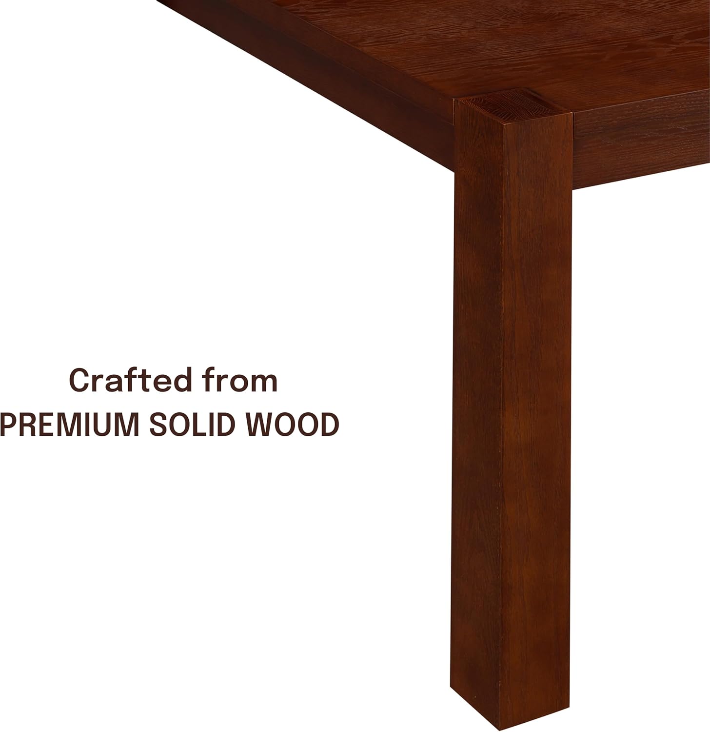 NTC Block 71 Inch Modern Farmhouse Dining Table, Rectangular Dinner Table for Dining Room, Living Room Furniture, Effortless Assembly, Dark Walnut