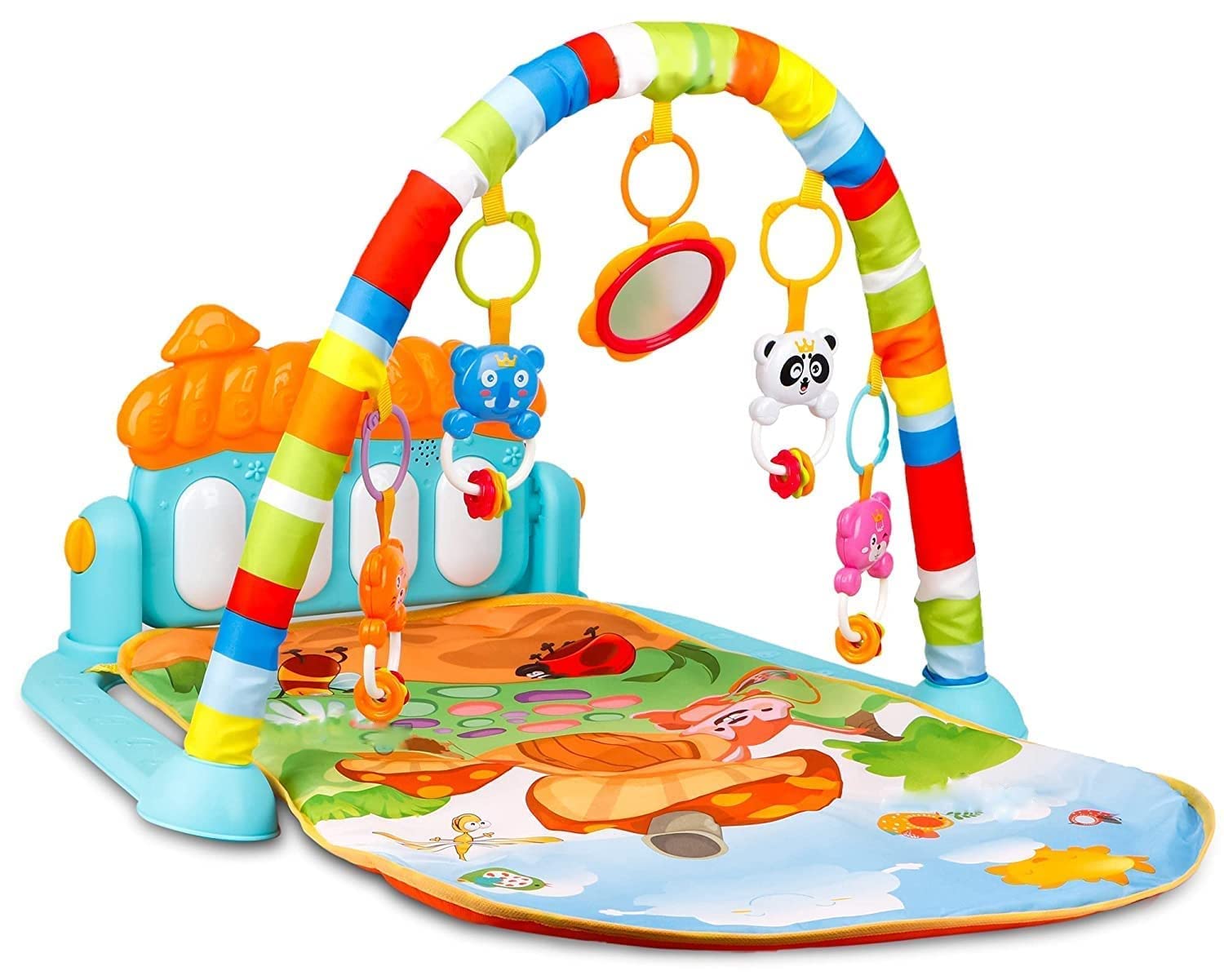 MahiAuraCo Activity Play Mat with Hanging Toys, Floor Play Gym with Arch Frame, Indoor Play Setup with Interactive Attachm... - Review, Price and Buying Guide