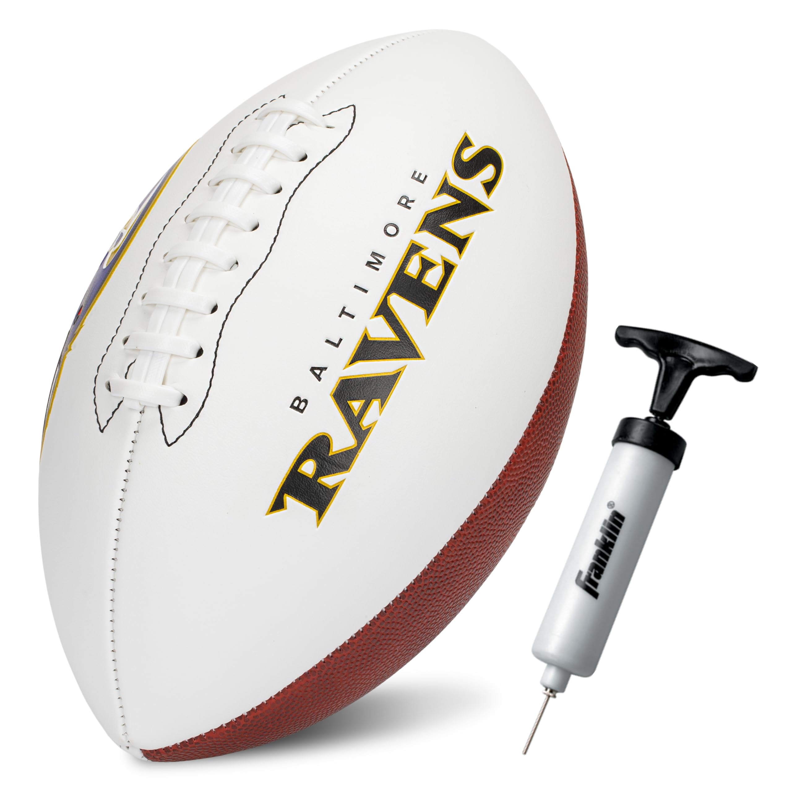 NFL Autograph Football - Official Size White Panel Souvenir Football for Autographs + Signatures - NFL Team Fan Shop Memorabilia Football for Display