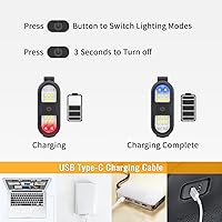 Vista 5 de Paquete de 2 linternas con clip, luz de correr para corredores, luces de seguridad recargables para caminar por la noche, linterna manos libres, luz