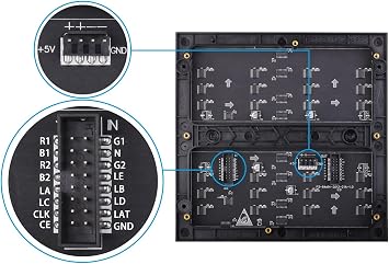 RGB LED Matrix Panel P3 64x64 HUB75 Module, 3mm Pitch Full Color LED Matrix Display Board, Programmable LED Panel for Raspberry Pi Pico ESP32 Arduino DIY Development