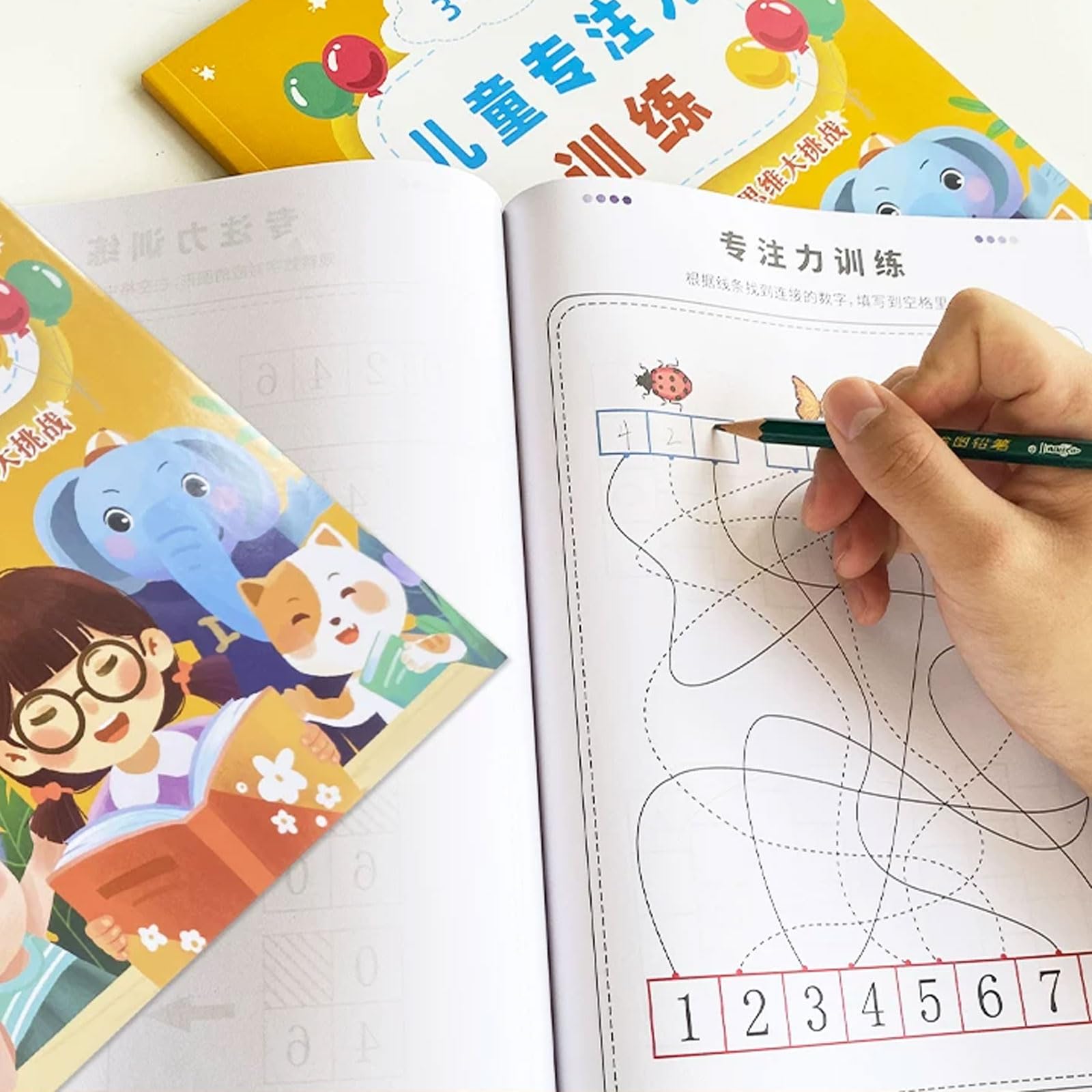 Libro Actividades Entrenamiento Enfoque Diario Montessori 60 Días | Cuaderno trabajo pensamiento lógico matemáticas pequeños, libro dibujo seguimiento, kit reutilizable aprendizaje