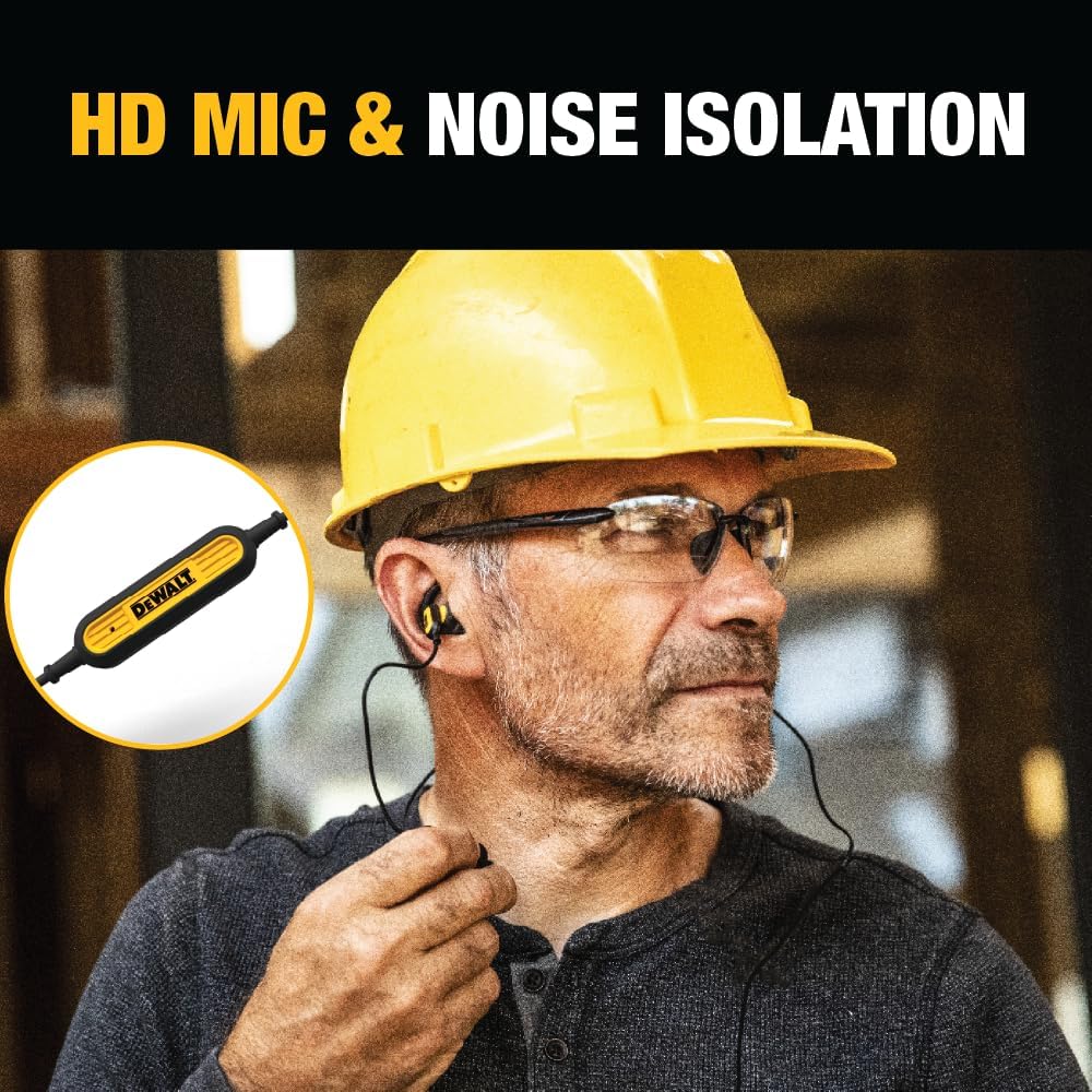 DEWALT Jobsite - Cuffie USB C per iPad/iPhone 15/16 Pro Max, auricolari con cavo di tipo C, auricolari USB C cablati con microfono, modulo di controllo del volume, compatibili con MacBook, Samsung S23