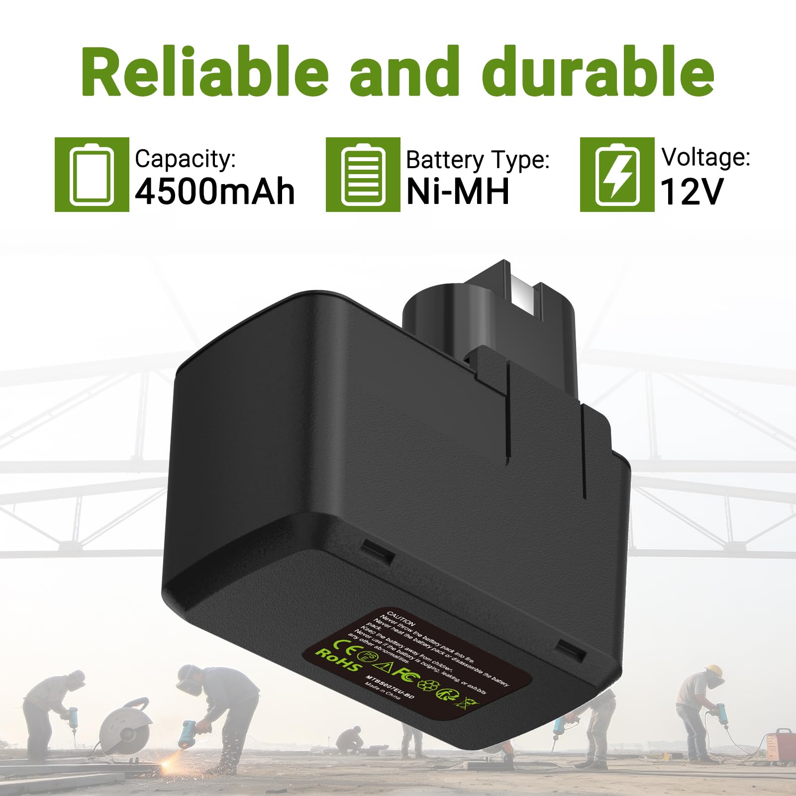12V 4500mAh BAT011 NI-MH Batterie pour Bosch GSR 12VES-2 PSR 120 PSR 12VES-2 PSB 12VSP-2 GBM12V GLI12V GSB 12 VSE-2 DDR12V GSR 12V 2607335244 2607335055 2607335039 2607335071 2607335090