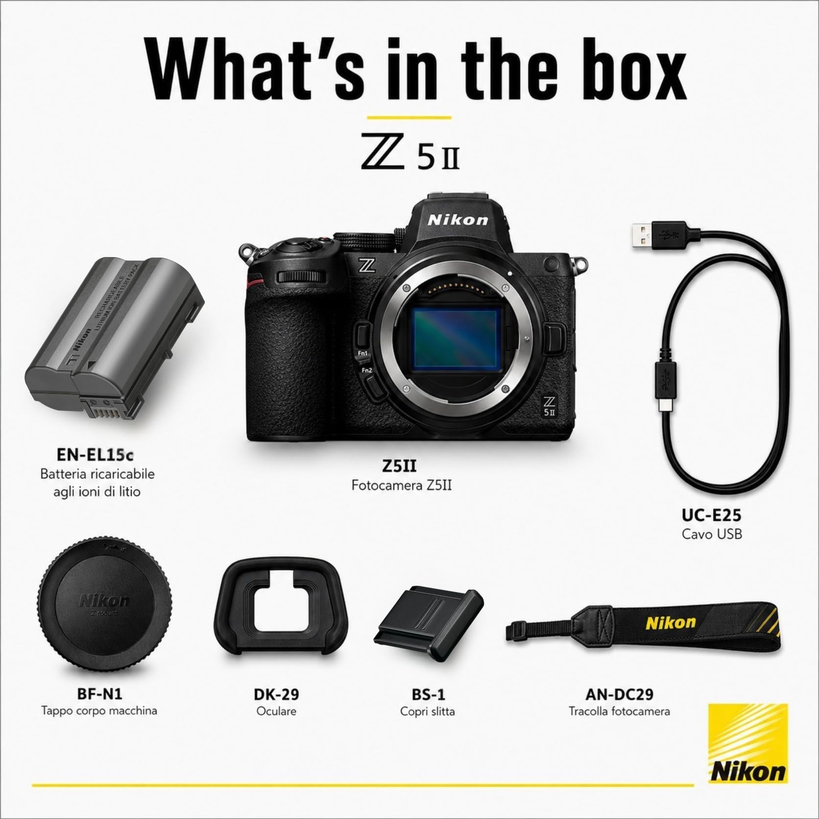Nikon Z5II + Z 24-70 + Lexar SDXC 128GB, Fotocamera Mirrorless, CMOS FX da 24.5 MP, Pieno Formato, Mirino OLED Quad-VGA EVF, LCD 3.0" Touch, Wi-Fi, BT, Video 4K, Nero [Nital V.I.P.: 6 anni garanzia]