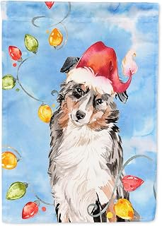 Caroline's Treasures CK2504GF Christmas Lights Australian Shepherd Garden Flag Mailbox Flag Decorative Yard Flag Banner Outside Patio Artwork Yard Flower Beds, Garden Size, Multicolor