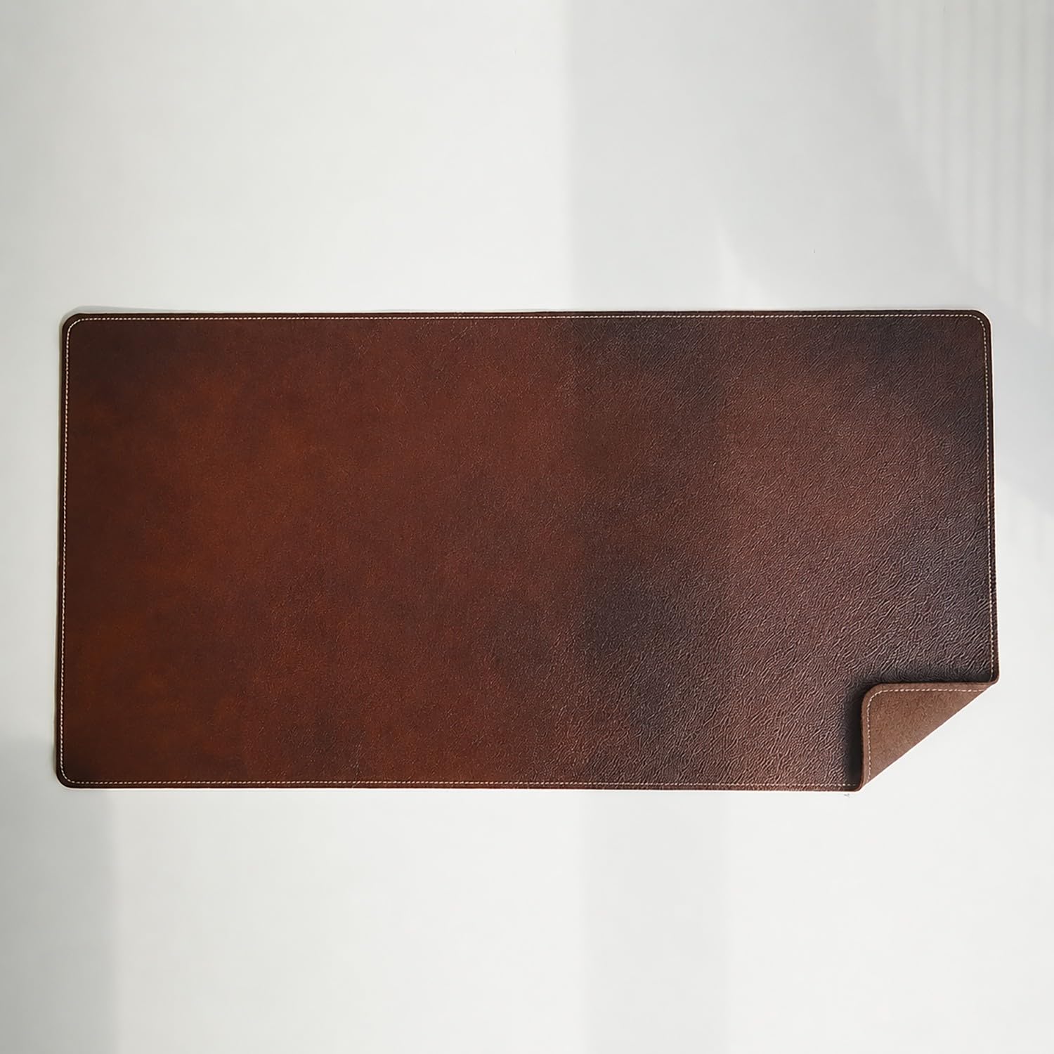 100x50cm Extra Large Genuine Leather Desk Mat, Real Leather Desktop Pad, Large Mouse Pad for Office Home Computer Writing Table(Redbrown,60x40cm)