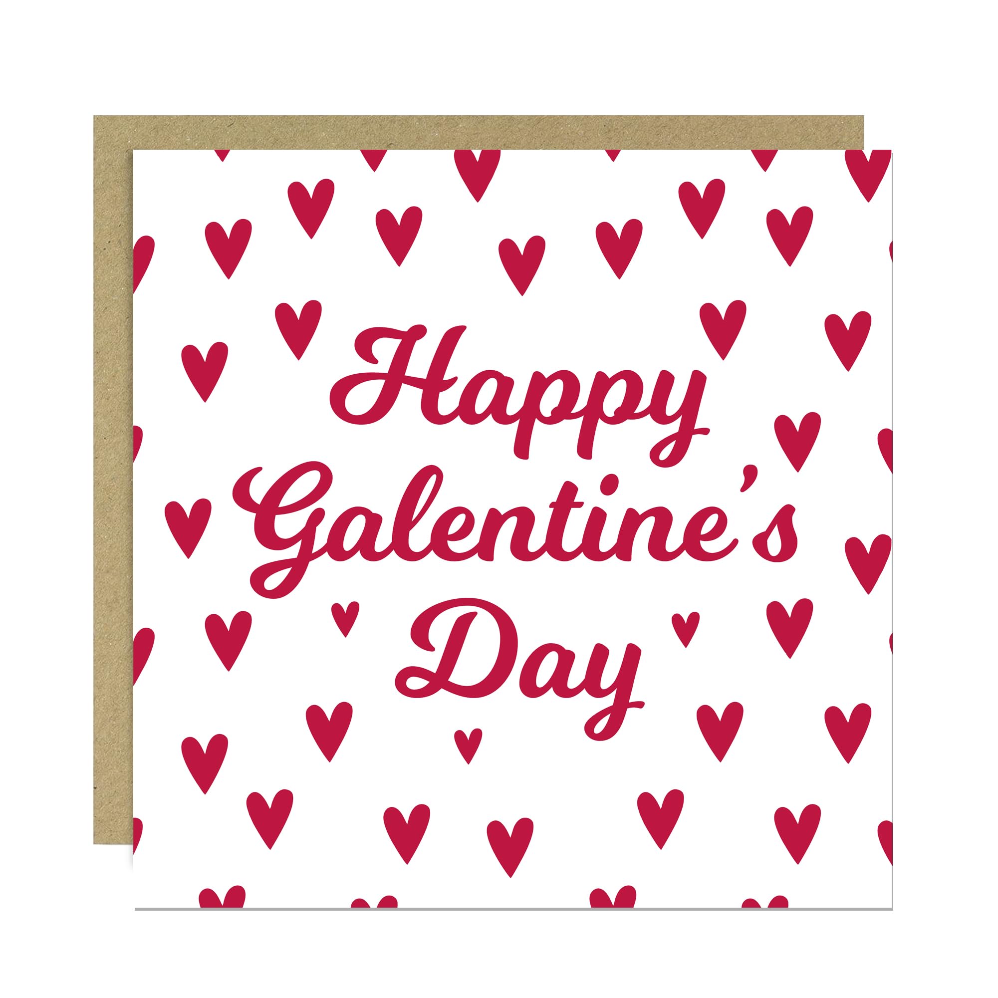 RED OCEAN Happy Galentine’s Card for Best Friend, Funny Friendship Valentine Card for Her, Cute Bestie Galentine Greetings Card 145x145mm With Kraft Envelope