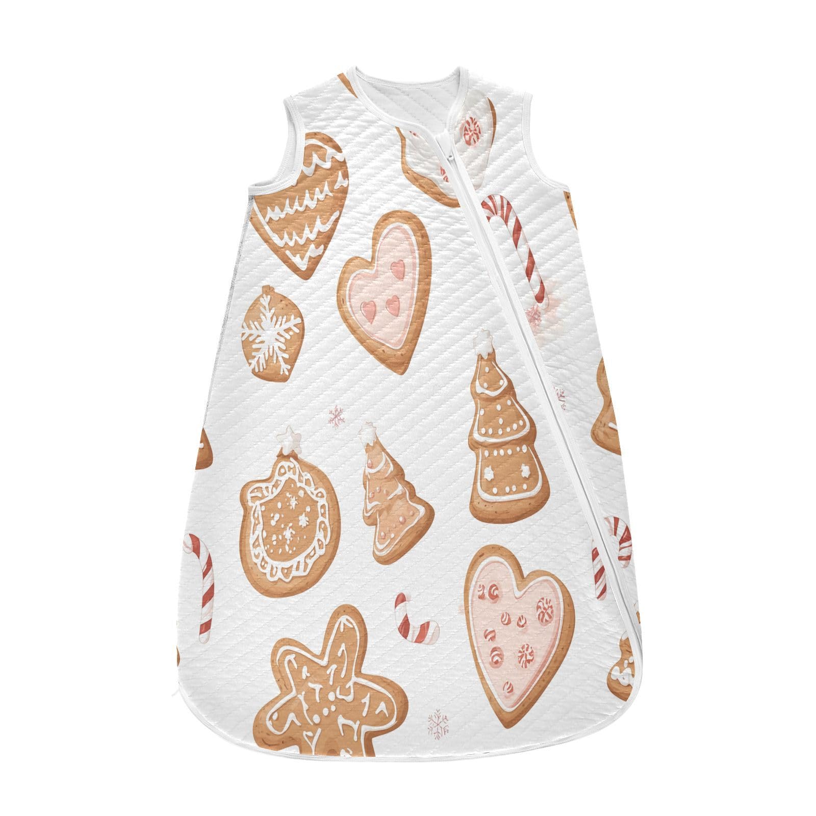 Kigai Christmas Cookies Baby Sleep Sack Wearable Blanket Sleeping Bag 2-Way Zipper Soft Swaddle Transition Sack