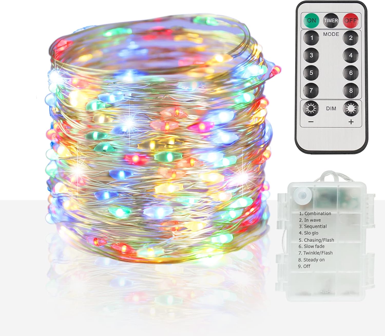 suddus 66ft 200 LED Outdoor String Lights, Multi Color