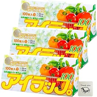 岩 谷マ テリアル ポリ袋 ア イラップ 100 食品保存袋 キッチン袋 3個セット + Kunutonnオリジナルロゴ入りおまけ付