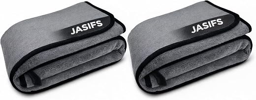 JASIFS Microfiber Car Cleaning Cloth - OG Soft 600 GSM Extra Large (35x75 CM) Microfiber Cloth for Car and Bike - Suede Ed...