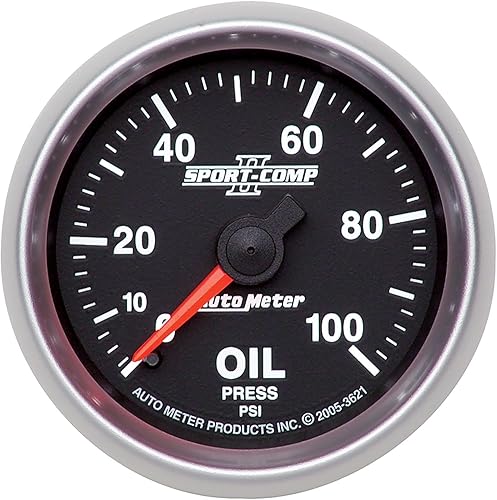 Auto Meter 3621 2-116" 0-100 PSI Manómetro de aceite mecánico