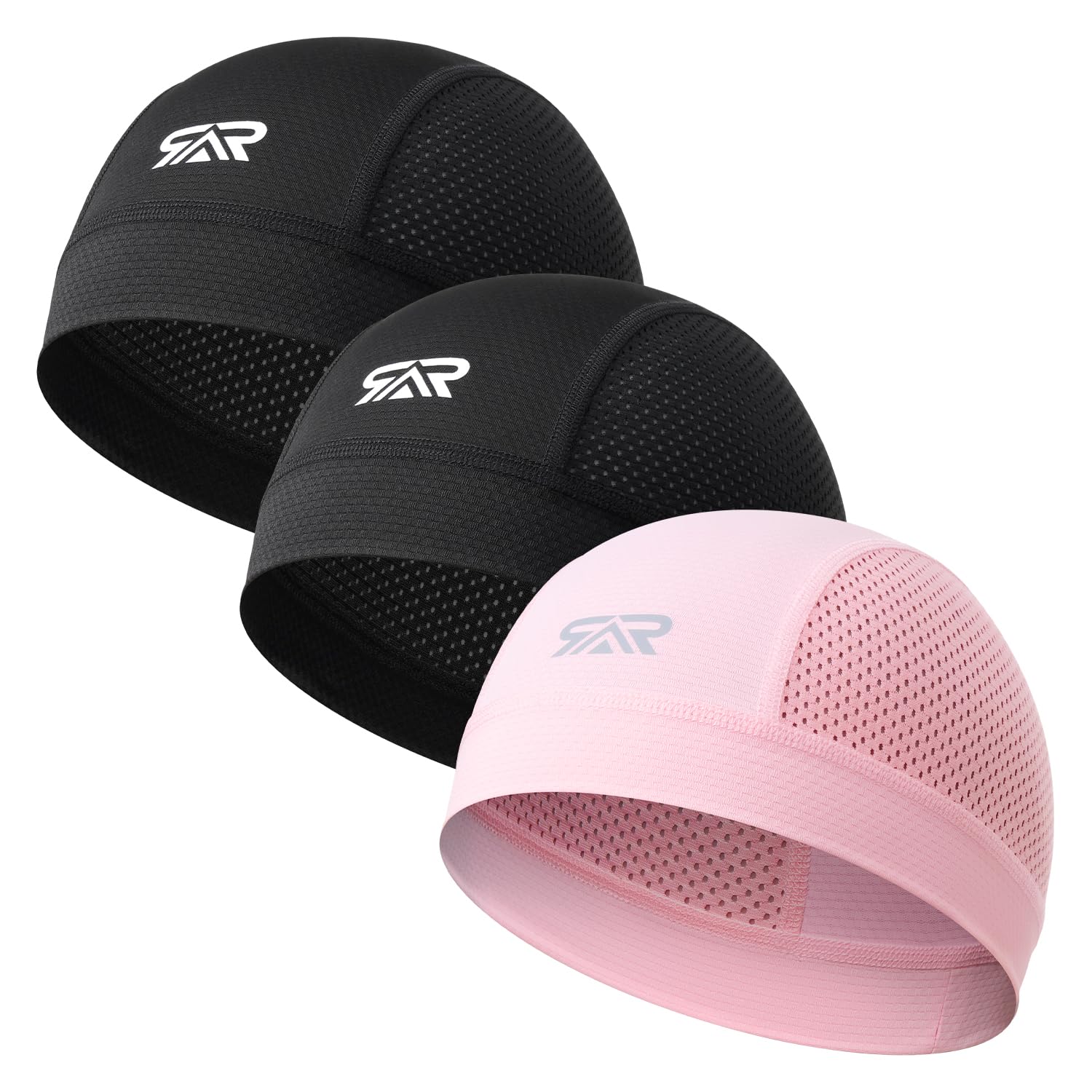 3-Pack Breathable Mesh Skull Cap Sweat Control Helmet Liner