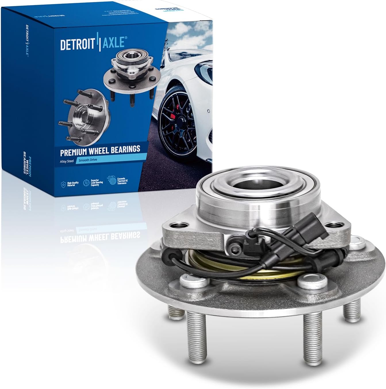Detroit Axle - Front Wheel Bearing Hub for 2012-2018 Dodge Ram 1500, 2013 2014 2015 2016 2017 [Excluding Tradesman HD] Wheel Bearing and Hub Assembly Replacement
