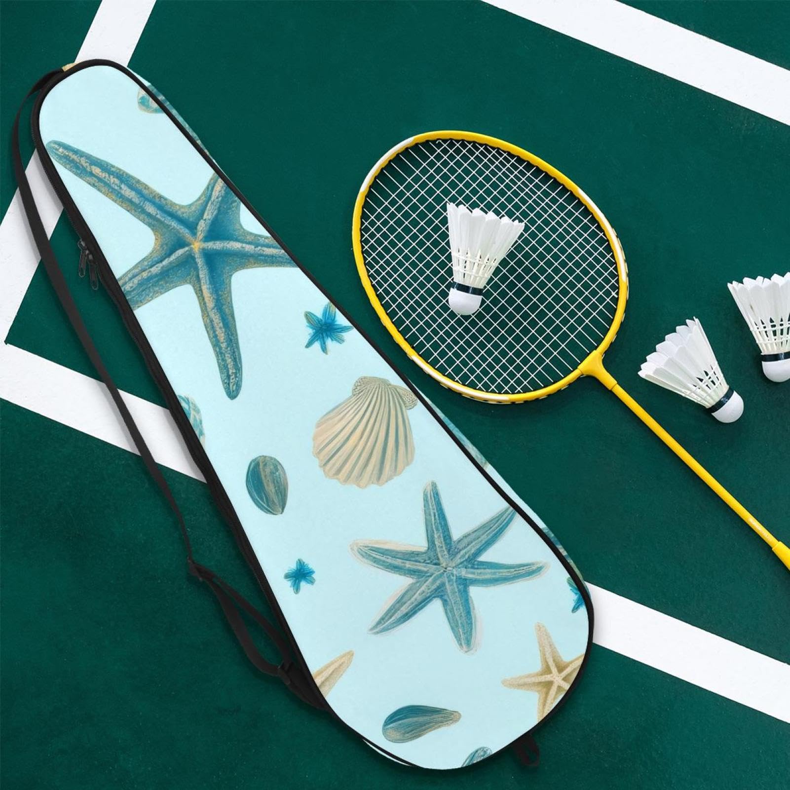 Funda para raqueta de bádminton acolchada con correa de hombro ajustable
