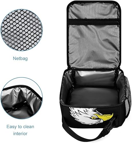 Miniatura 4 de Ferocious Bald Eagle Insulated Lunch Bag for Women Men Reusable Lunch Box Tote Bag for Work Travel