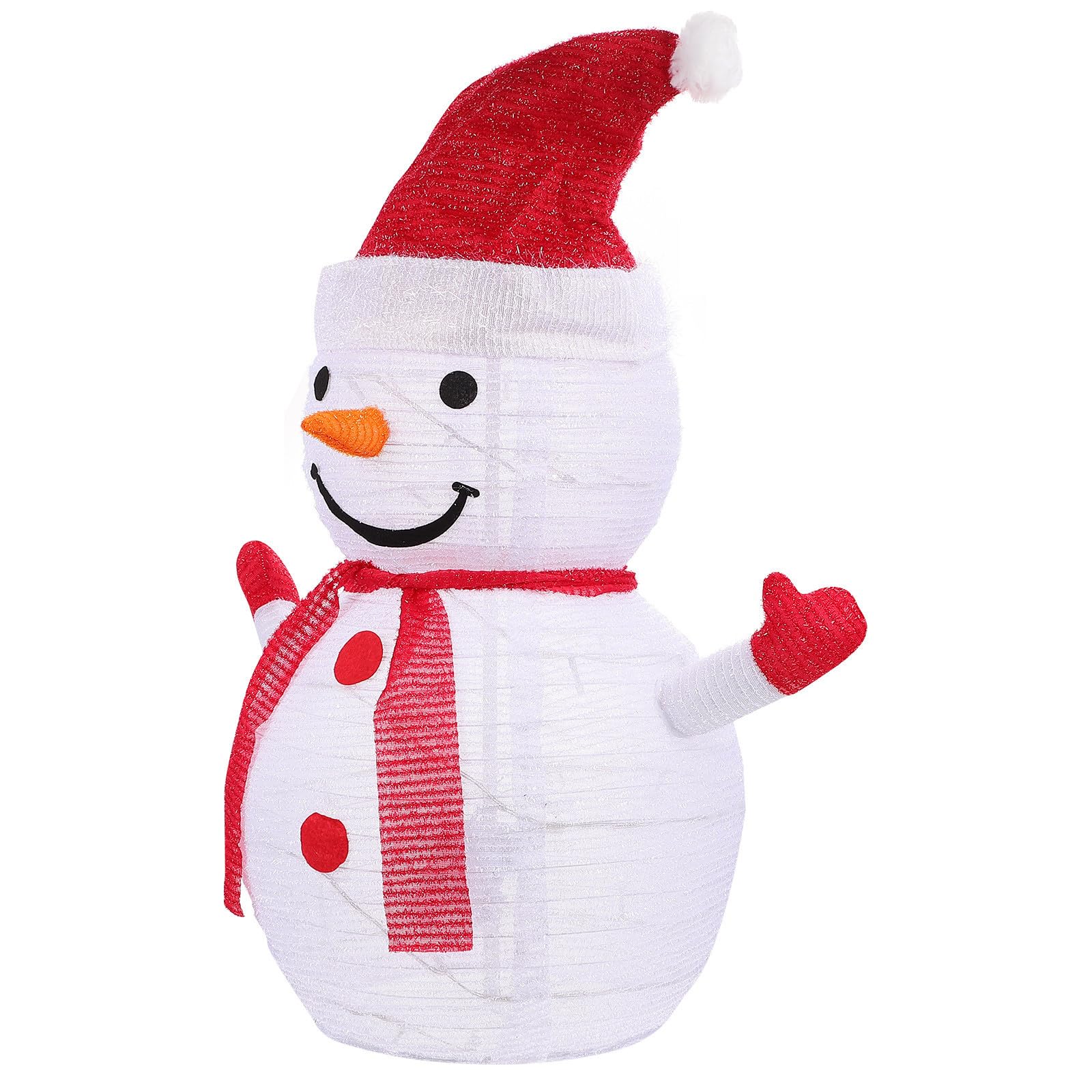 Weihnachts Deko als Festliche Dekoration aus Stoff und Eisen mit 0,8w Beleuchtung Roter Klappbarer Weihnachtsbedarf für Zuhause und