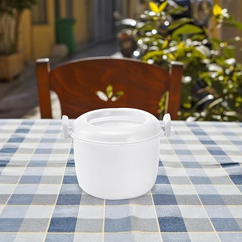 Vista 18 de Operitacx Microondas Arrocera 4 Taza Capacidad Compacto Vaporizador Tazón Estilo Fácil de Usar