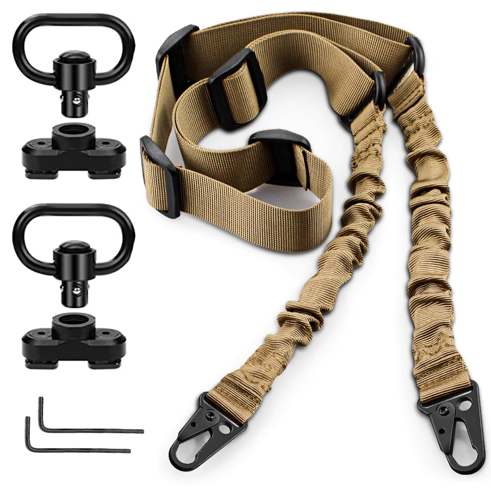 Bontok Sling Swiels Mount Set, 1.25 Inch Metal Sling Mount Attachments Set for Two Point Traditional Sling