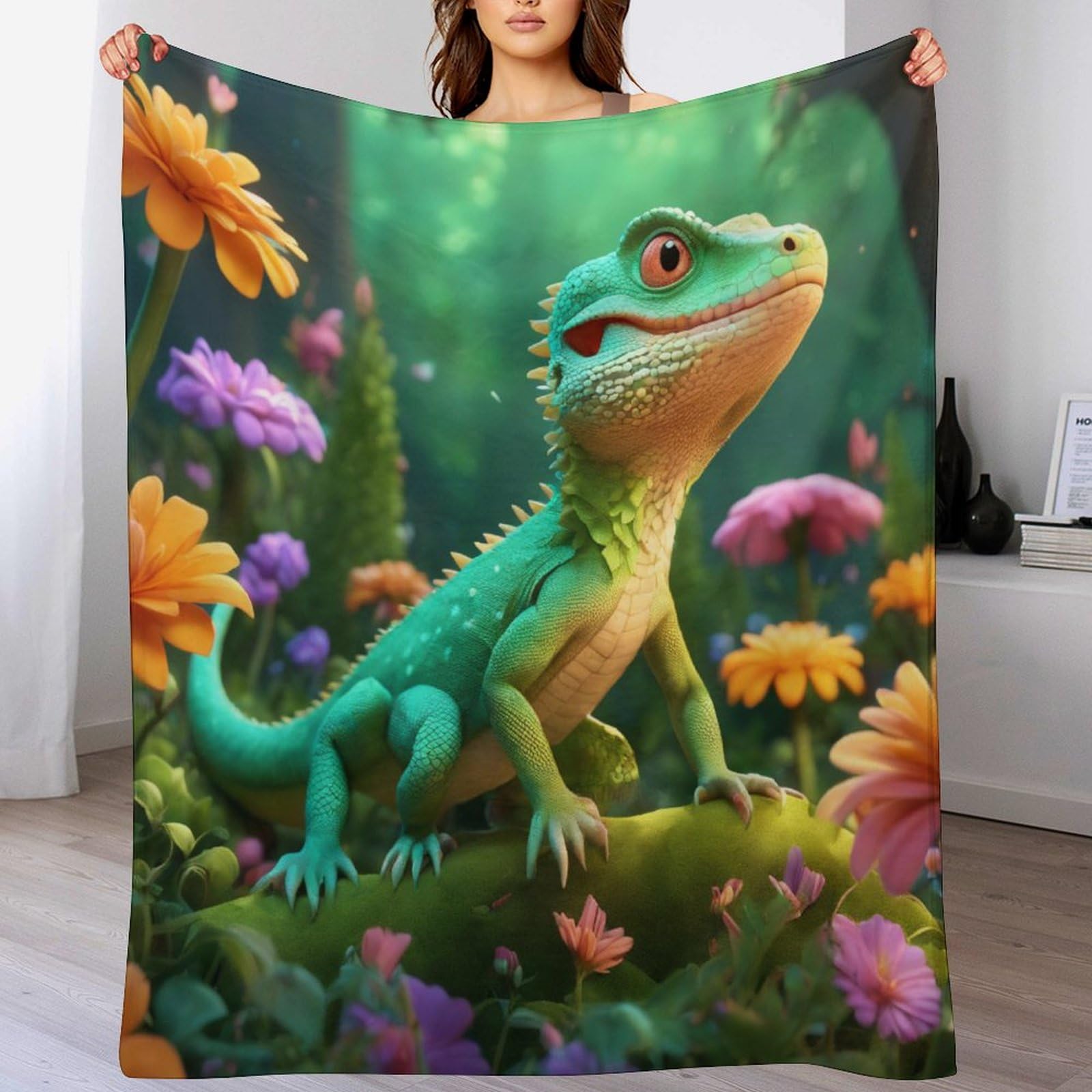 Couverture caméléon flannel douce pour vos soirées canapé