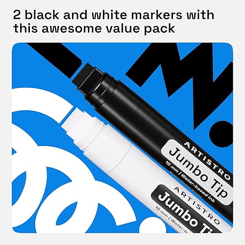 Miniatura 94 de ARTISTRO - 2 plumones de pintura acrílica blanca, punta media de 3 mm, perfectos para manualidades, proyectos de arte y más Blanco