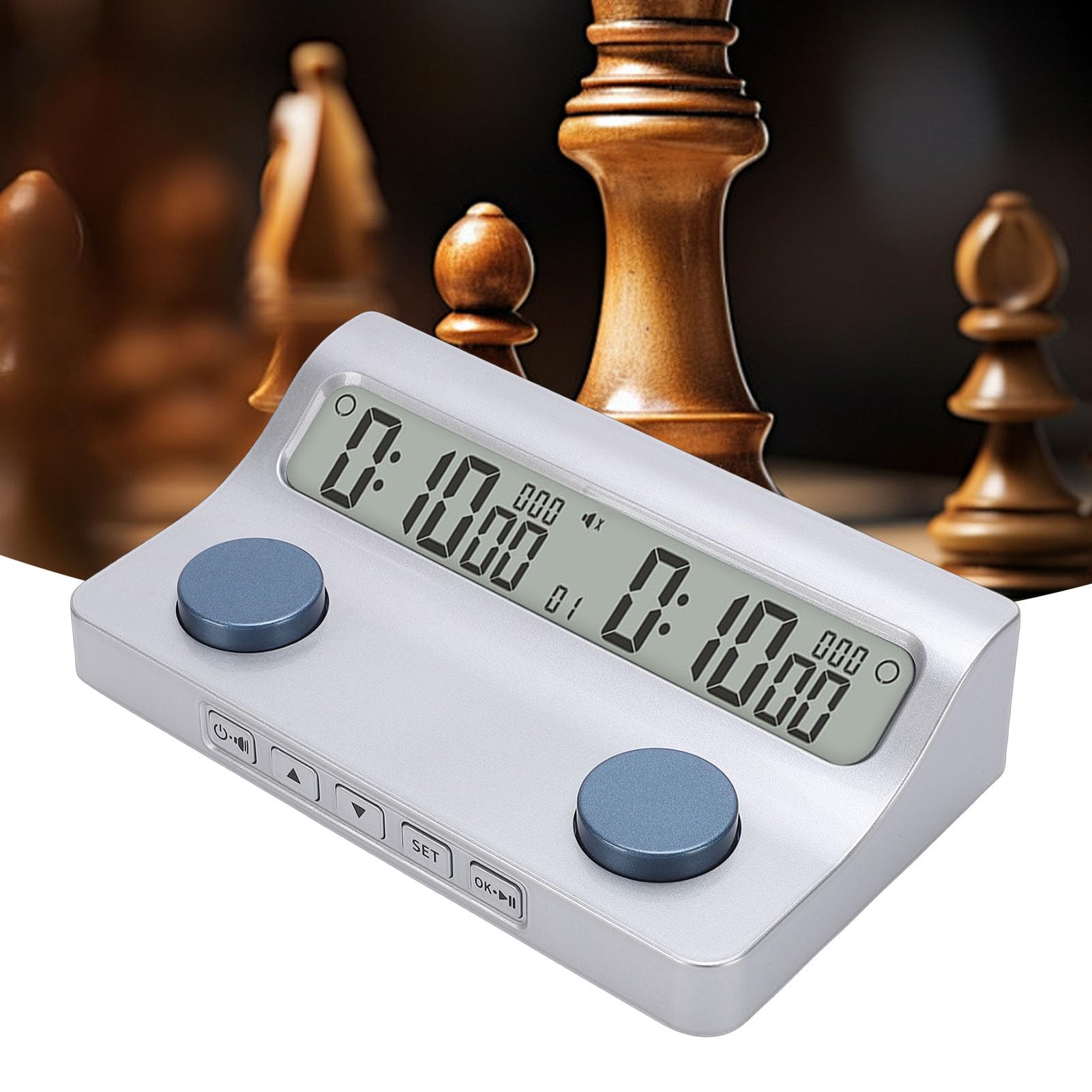Unterstützt Unabhängige Zeiteinstellungen für Beide Spieler, Klares High-Definition-Display, Bis zu 9 Stunden 59 Minuten 59 Sekunden, Digitale Schachuhr, Ideal für Schach- und